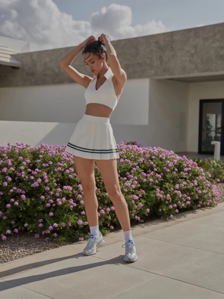 Nwt Wiskii Varsity Tennis Skirt In Ivory — image 6 of 8